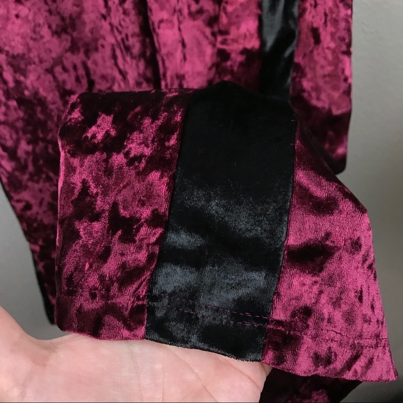 NWT Snap Maroon Crushed Velvet / Velour Pants - Picture 3 of 5